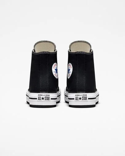 Black / White Converse Chuck Taylor All Star EVA Lift Kids' Platform Shoes Singapore | C-92483169