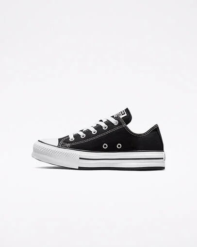 Black / White Converse Chuck Taylor All Star EVA Lift Platform Kids' Canvas Shoes Singapore | C-47103899