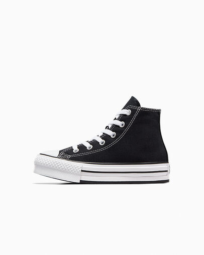 Black / White Converse Chuck Taylor All Star EVA Lift Kids' Platform Shoes Singapore | C-02619389