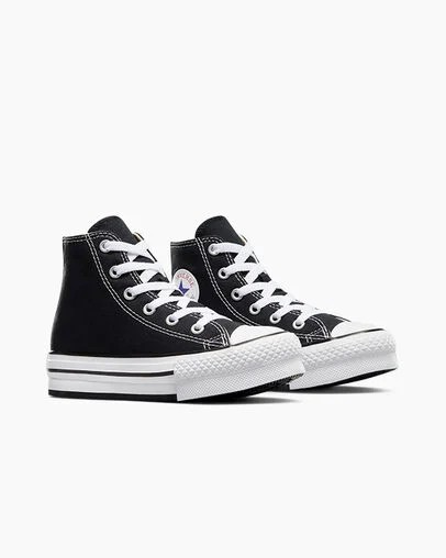 Black / White Converse Chuck Taylor All Star EVA Lift Kids' Platform Shoes Singapore | C-02619389