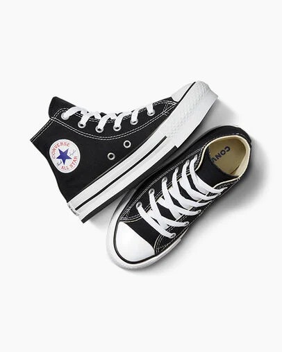 Black / White Converse Chuck Taylor All Star EVA Lift Kids' Platform Shoes Singapore | C-02619389