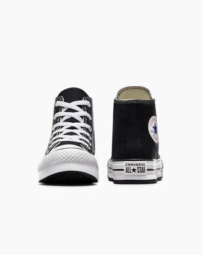 Black / White Converse Chuck Taylor All Star EVA Lift Kids' Platform Shoes Singapore | C-02619389