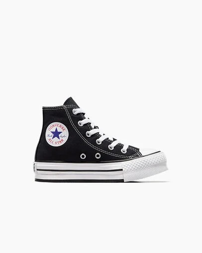 Black / White Converse Chuck Taylor All Star EVA Lift Kids\' Platform Shoes Singapore | C-02619389