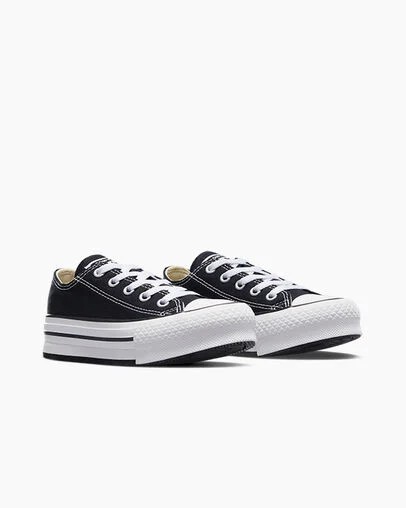Black / White Converse Chuck Taylor All Star EVA Lift Kids' Platform Shoes Singapore | C-54293109