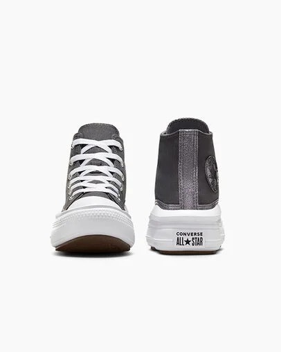 Black / White Converse Chuck Taylor All Star Move Glitter Kids' Sneakers Singapore | C-35870469