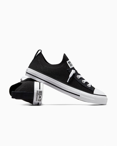 Black / White Converse Chuck Taylor All Star Shoreline Knit Women Slip On Shoes Singapore | C-27693089