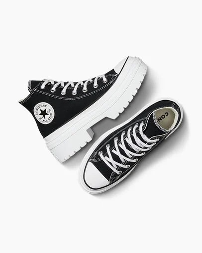 Black / White Converse Chuck Taylor All Star Lugged Heel Platform Women Boots Singapore | C-14957289