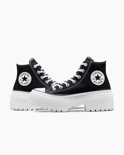 Black / White Converse Chuck Taylor All Star Lugged Heel Platform Women Boots Singapore | C-14957289