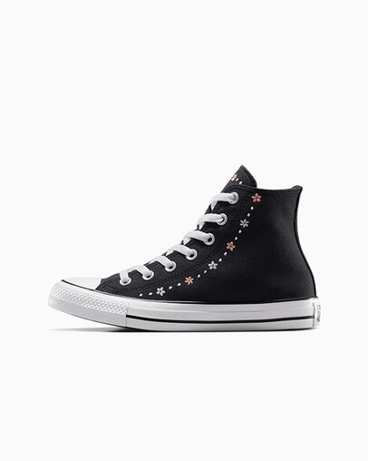 Black / White Converse Chuck Taylor All Star Petite Petals Women Sneakers Singapore | C-85190279