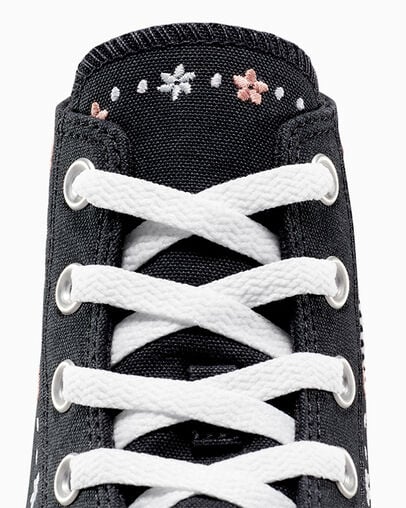Black / White Converse Chuck Taylor All Star Petite Petals Women Sneakers Singapore | C-85190279