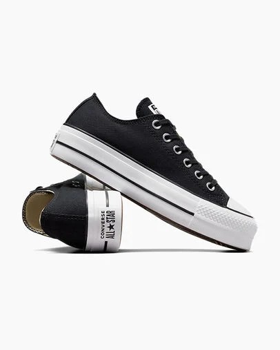 Black / White Converse Chuck Taylor All Star Lift Platform Women Canvas Shoes Singapore | C-68743159