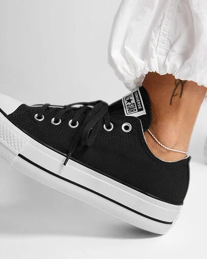 Black / White Converse Chuck Taylor All Star Lift Platform Women Canvas Shoes Singapore | C-68743159