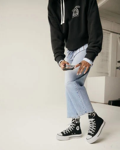 Black / White Converse Chuck Taylor All Star Lift Platform Women Canvas Shoes Singapore | C-27164939