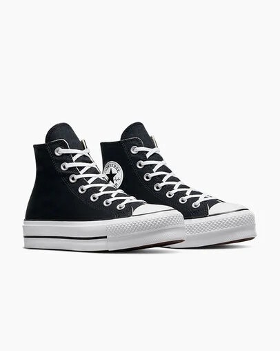 Black / White Converse Chuck Taylor All Star Lift Platform Women Canvas Shoes Singapore | C-27164939
