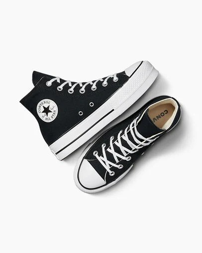 Black / White Converse Chuck Taylor All Star Lift Platform Women Canvas Shoes Singapore | C-27164939