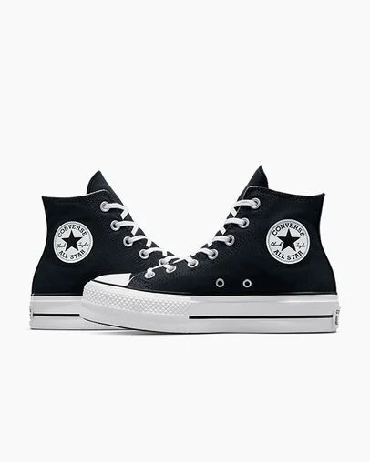 Black / White Converse Chuck Taylor All Star Lift Platform Women Canvas Shoes Singapore | C-27164939