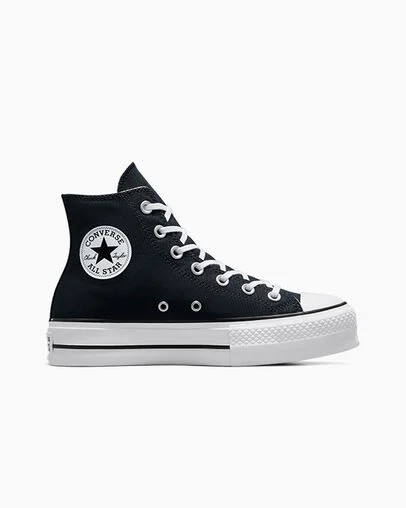 Black / White Converse Chuck Taylor All Star Lift Platform Women Canvas Shoes Singapore | C-27164939
