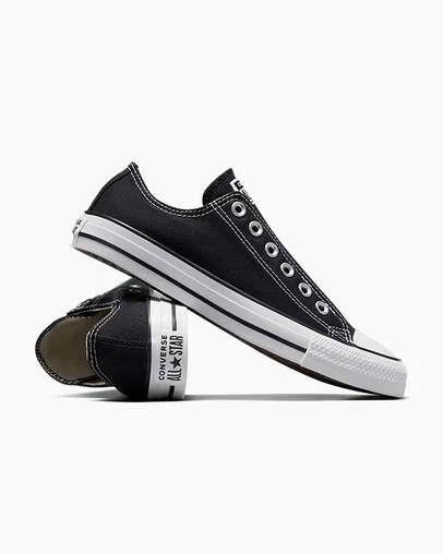 Black / White Converse Chuck Taylor All Star Women Slip On Shoes Singapore | C-48612509
