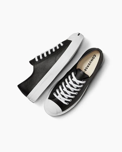 Black / White Converse Jack Purcell Leather Women Tennis Shoes Singapore | C-20856139