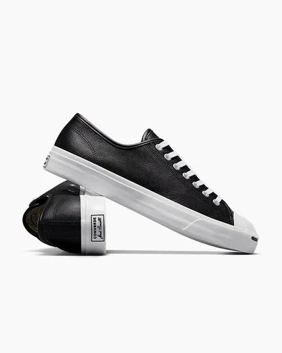 Black / White Converse Jack Purcell Leather Women Tennis Shoes Singapore | C-20856139