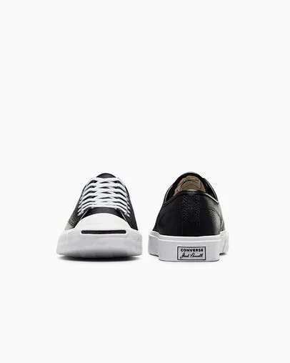 Black / White Converse Jack Purcell Leather Women Tennis Shoes Singapore | C-20856139