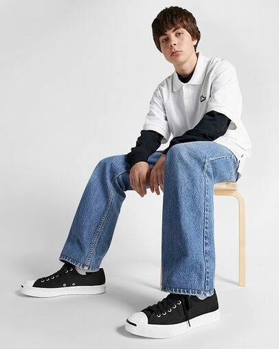 Black / White Converse Jack Purcell Men Canvas Shoes Singapore | C-12798349