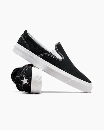 Black / White Converse One Star CC Pro Suede Slip Men Skate Shoes Singapore | C-09734829