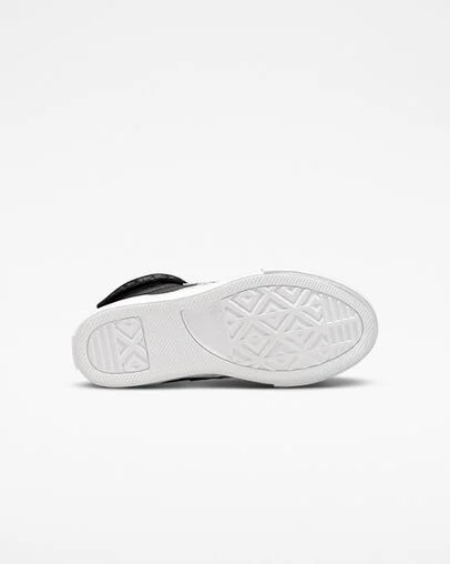 Black / White Converse Pro Blaze Strap Leather Kids' Sneakers Singapore | C-96321849