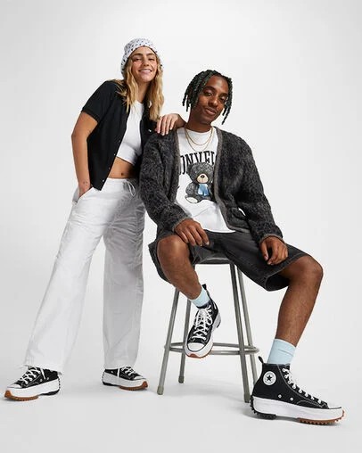 Black / White Converse Run Star Hike Women Platform Shoes Singapore | C-18572399