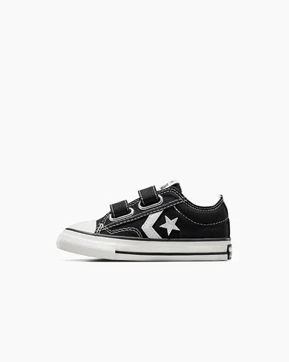 Black / White Converse Star Player 76 Easy-On Kids' Canvas Shoes Singapore | C-23167809