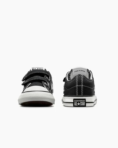Black / White Converse Star Player 76 Easy-On Kids' Canvas Shoes Singapore | C-23167809