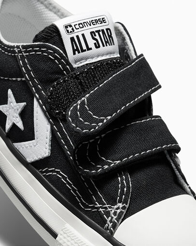 Black / White Converse Star Player 76 Easy-On Kids' Canvas Shoes Singapore | C-23167809