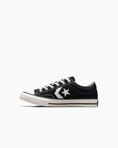Black / White Converse Star Player 76 Foundational Kids' Canvas Shoes Singapore | C-78421369