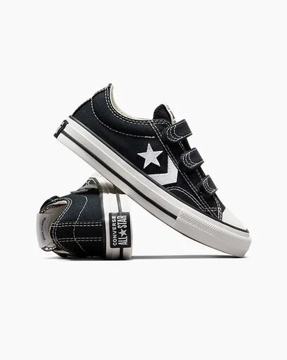 Black / White Converse Star Player 76 Kids' Sneakers Singapore | C-98361049