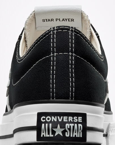 Black / White Converse Star Player 76 Premium Men Canvas Shoes Singapore | C-35296089