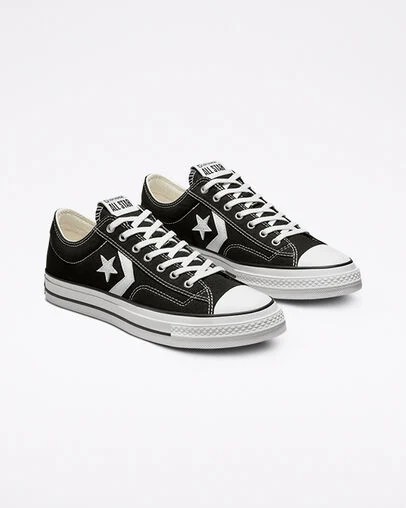Black / White Converse Star Player 76 Premium Women Canvas Shoes Singapore | C-92754169