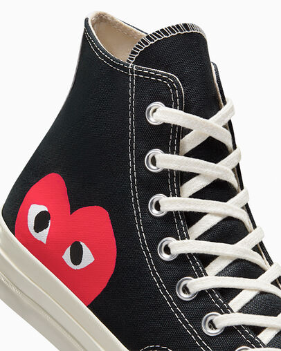 Black / White / Red Converse Converse x PLAY Comme des Garçons Chuck 70 Women Sneakers Singapore | C-63089519