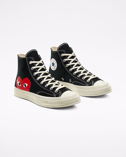 Black / White / Red Converse Converse x PLAY Comme des Garçons Chuck 70 Women Sneakers Singapore | C-63089519