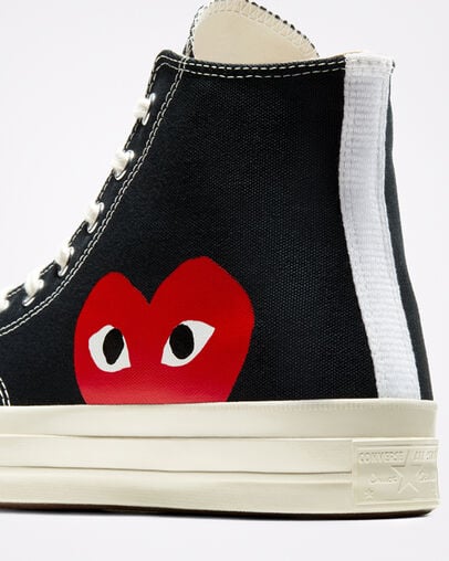 Black / White / Red Converse Converse x PLAY Comme des Garçons Chuck 70 Women Sneakers Singapore | C-63089519