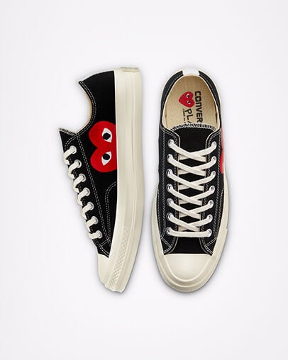Black / White / Red Converse Converse x PLAY Comme des Garçons Chuck 70 Women Sneakers Singapore | C-72598639