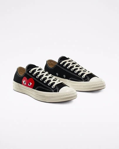 Black / White / Red Converse Converse x PLAY Comme des Garçons Chuck 70 Women Sneakers Singapore | C-72598639