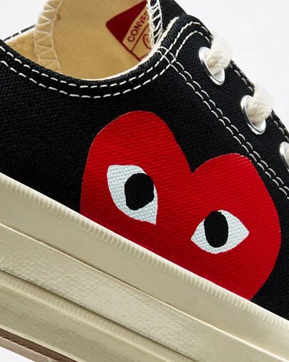 Black / White / Red Converse Converse x PLAY Comme des Garçons Chuck 70 Women Sneakers Singapore | C-72598639