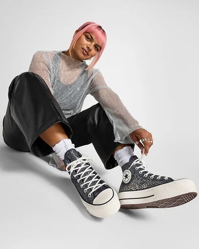 Blue / Black Converse Chuck Taylor All Star Lift Women Platform Shoes Singapore | C-35812499