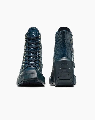 Blue / Gold Converse Chuck 70 De Luxe Wedge Women Platform Shoes Singapore | C-97530249
