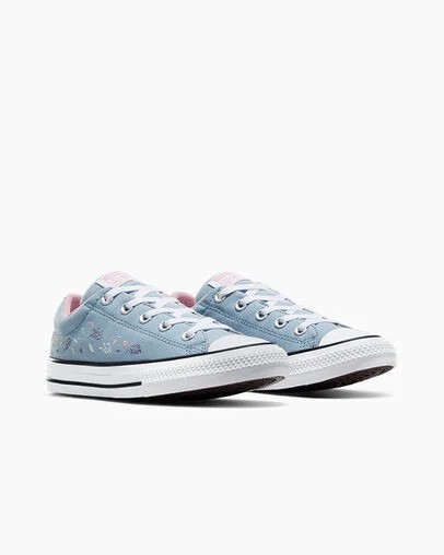 Blue / Pink Converse Chuck Taylor All Star Street Tiny Florals Kids' Sneakers Singapore | C-56342799