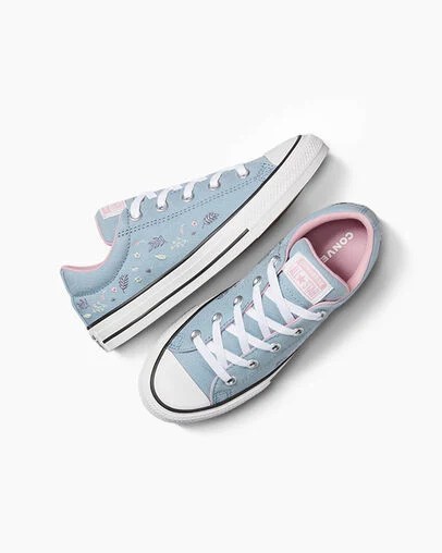 Blue / Pink Converse Chuck Taylor All Star Street Tiny Florals Kids' Sneakers Singapore | C-56342799