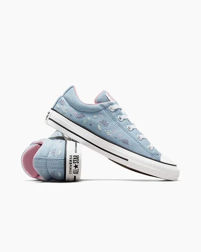 Blue / Pink Converse Chuck Taylor All Star Street Tiny Florals Kids' Sneakers Singapore | C-56342799