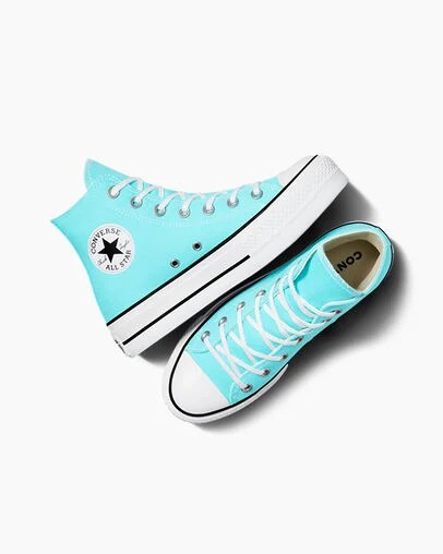 Blue / White / Black Converse Chuck Taylor All Star Lift Platform Women Canvas Shoes Singapore | C-57360219