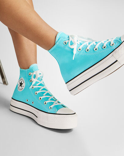 Blue / White / Black Converse Chuck Taylor All Star Lift Platform Women Canvas Shoes Singapore | C-57360219