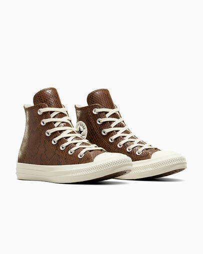 Brown Converse Chuck Taylor All Star Snakeskin Print Women Sneakers Singapore | C-15260399